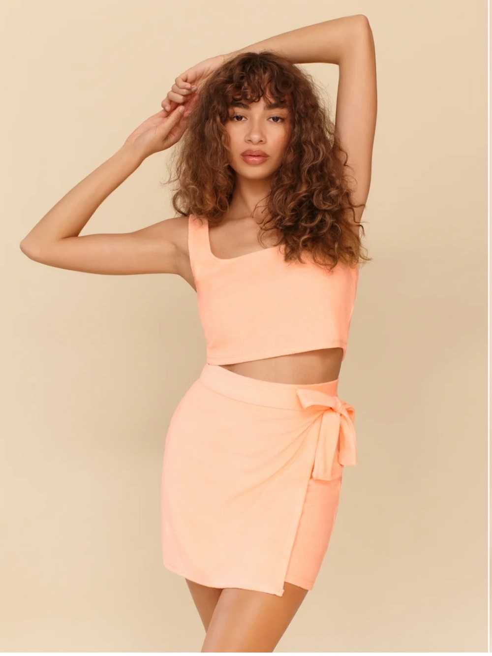 NEW! Reformation Terra Wrap Mini Skirt - Peach